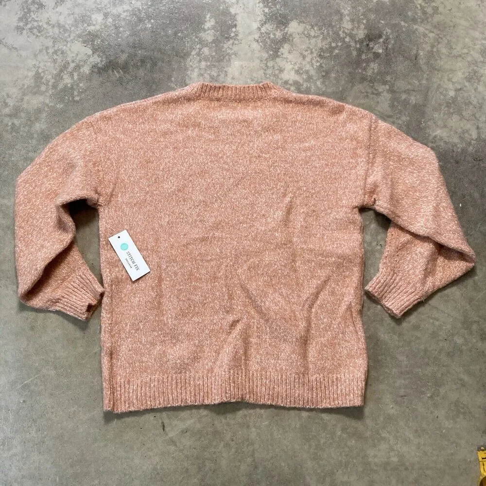 Pink Clover Sweater Womens Large Etienne Long Sleeve Orange Soft Cozy‎